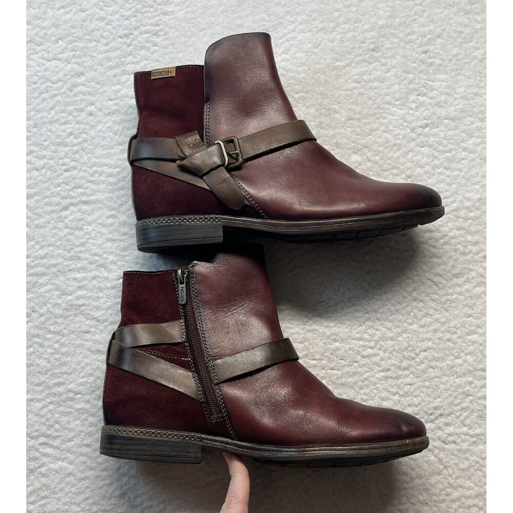 Pikolinos Boots Womens US9.5 EU40 Garnet Ordino Ankle Boho Lagenlook Equestrian